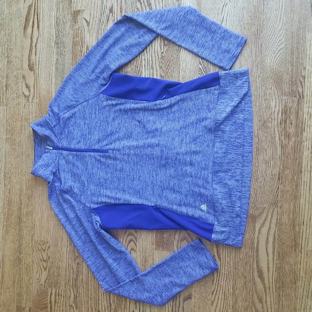(M) Adidas Indigo Heathered Sweatshirt Top Activewear Sporty Athleisure Running
